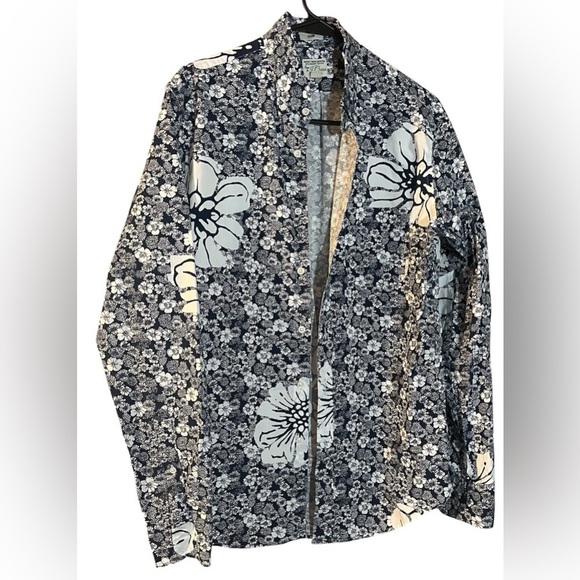 J. Crew Men's Slim Fit Hawaiian Floral preppy Casual Button Down Shirt EUC Large - Picture 1 of 6